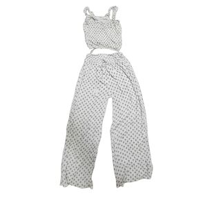 Elegant White Patterned Jumpsuit